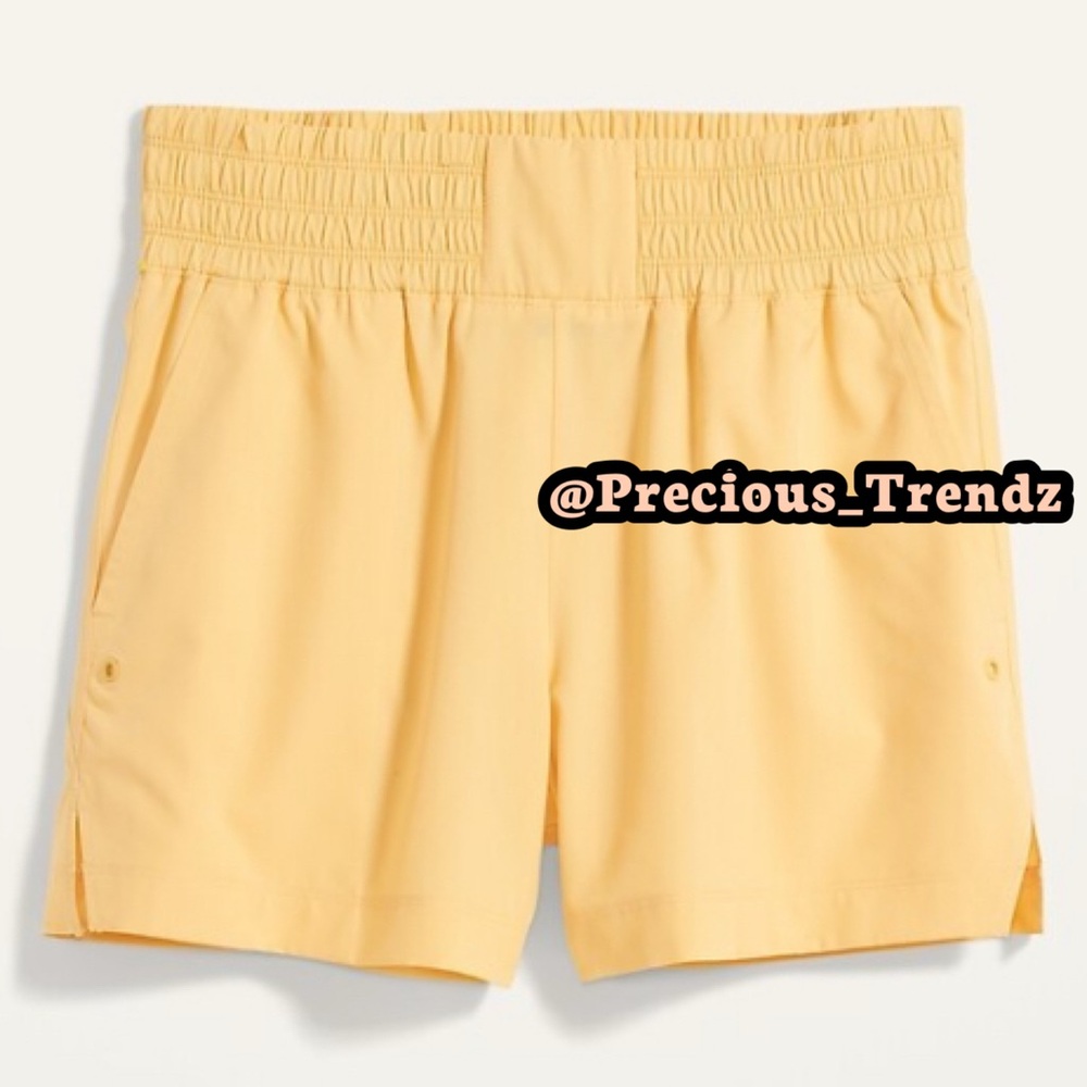📦 High-Waisted StretchTech Shorts 4 Inch Inseam Plus 2X Yellow